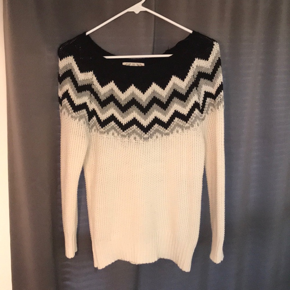 Chevron block sweater